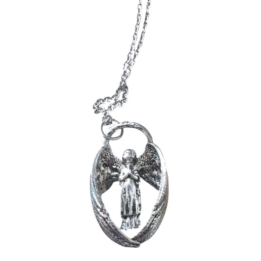 Angel Wing Necklace New Silver Tone Guardian Angel Pendant Protection Jewelry