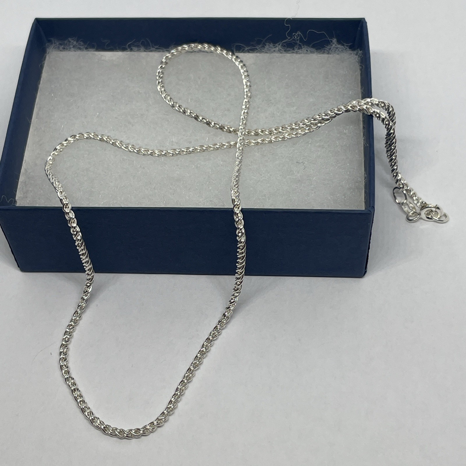 925 Sterling Silver Spiga Wheat Chain Necklace Length 18 Inch A7