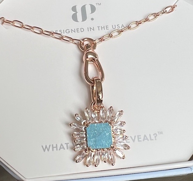 Bomb Party necklace aquamarine rose gold Never not beaming NK53693