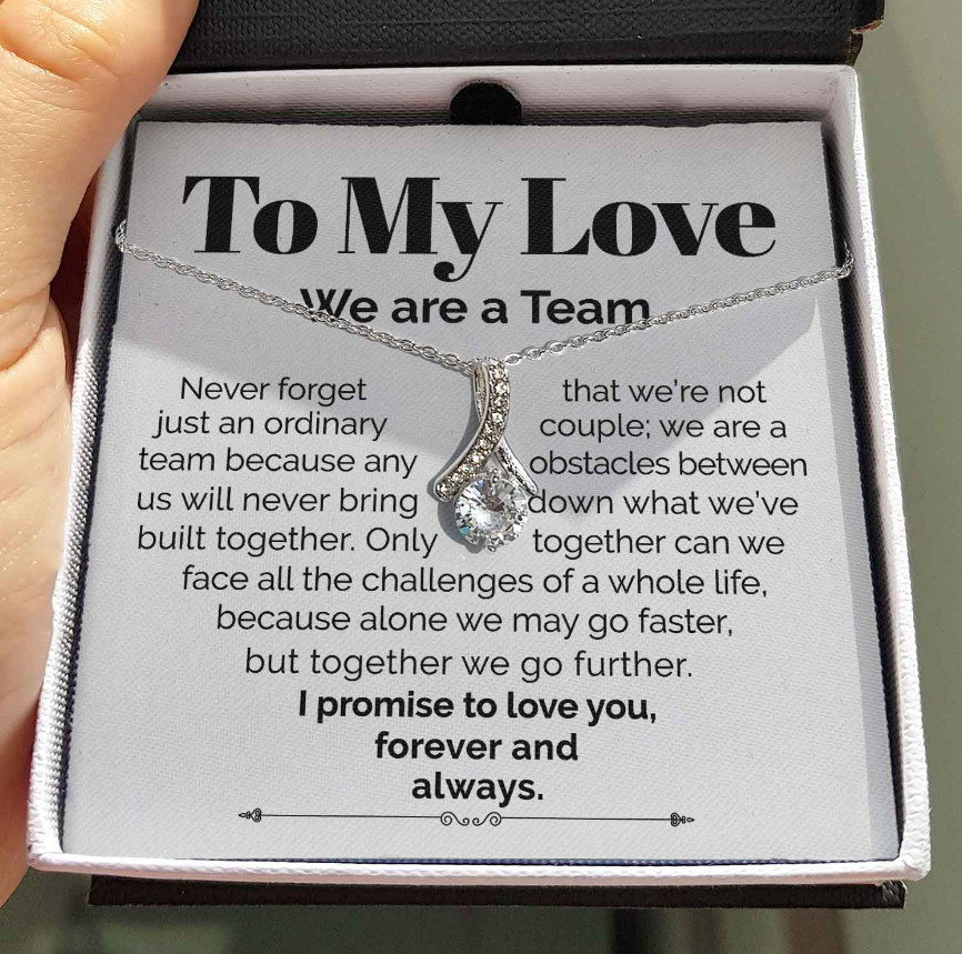 To My wife ribbon Necklace Meaningful Gift From husband birthday anniversary