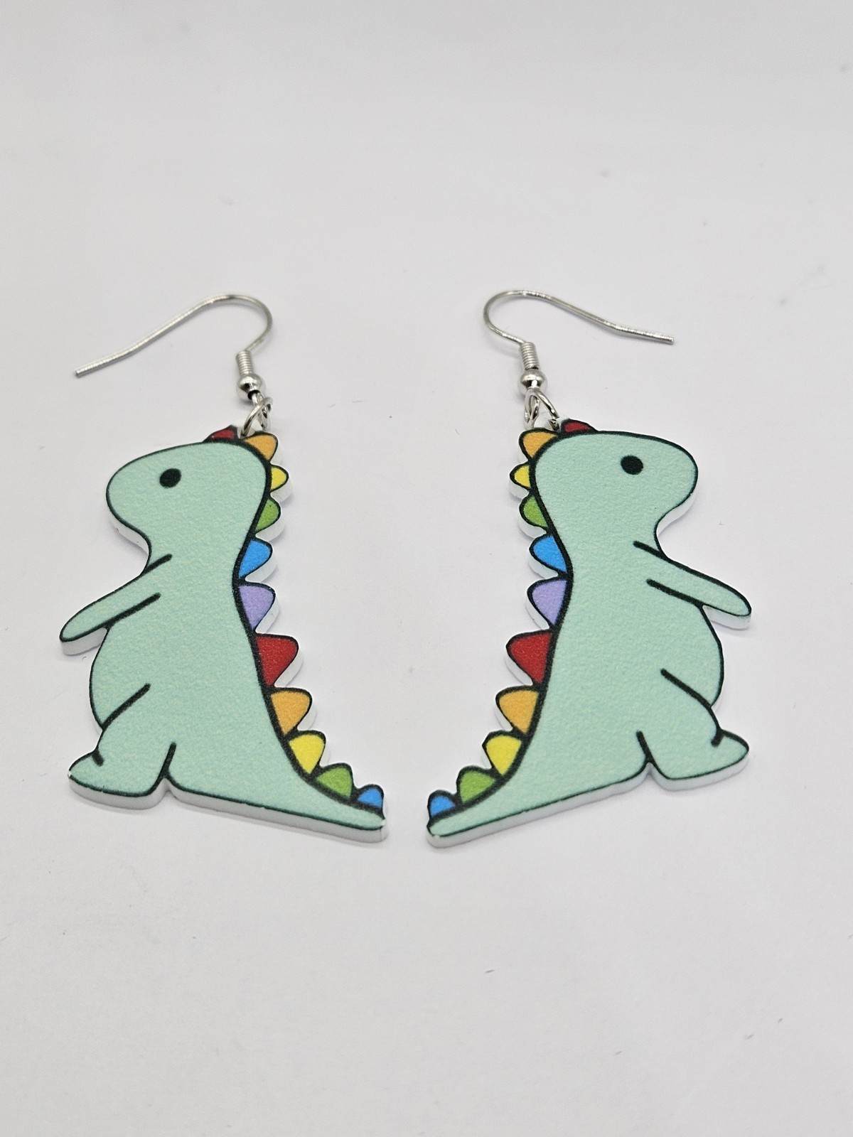 Women’s Fashion Novelty Jewelry Green Dinosaur Earrings RE