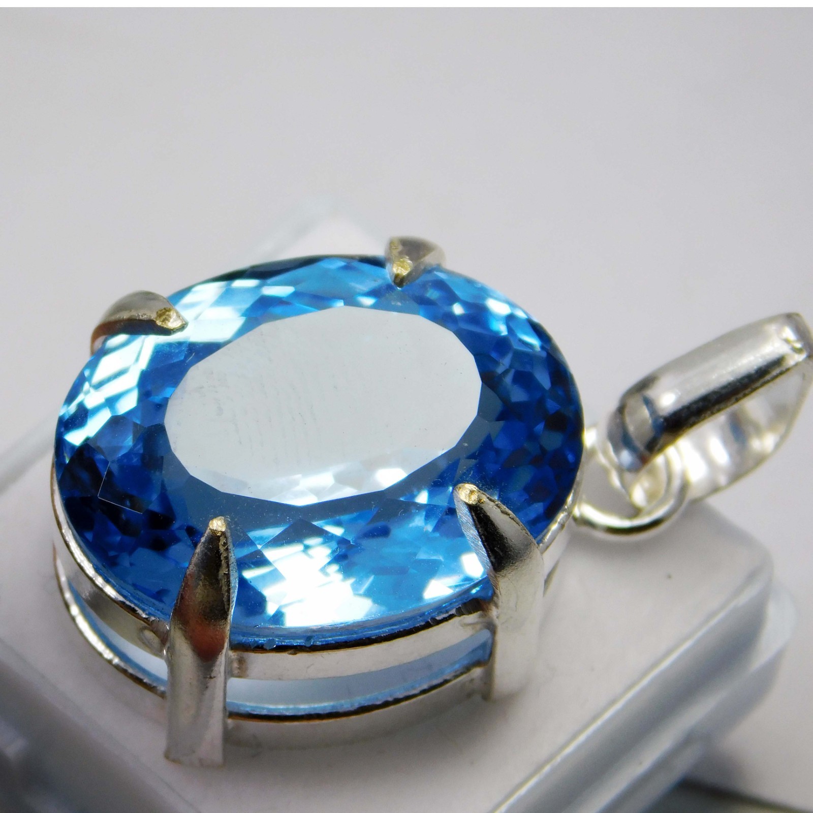 Natural 55.30 CT Certified Blue Sapphire Loose Gemstone Pendant 925 Solid Silver