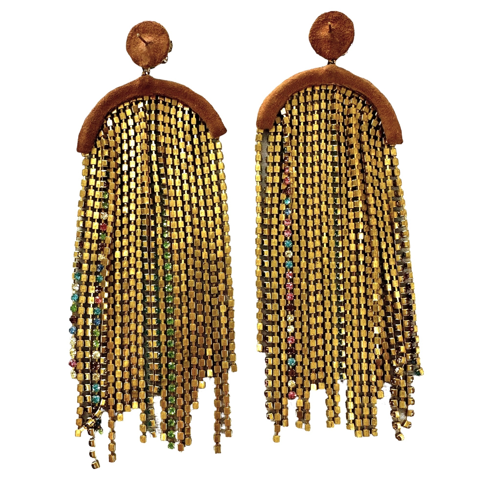Deepa Gurnani Cadie Rainbow Rhinestone Chandelier Drop Earrings