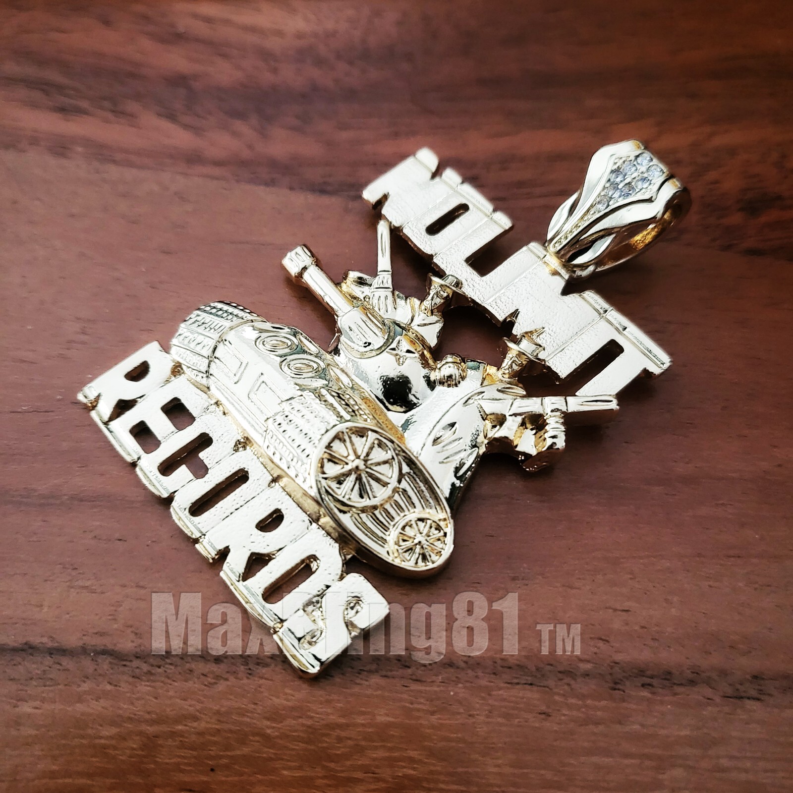 Hip Hop Jewelry Iced Cubic Zirconia Gold Plated No Limit Records Tank Pendant
