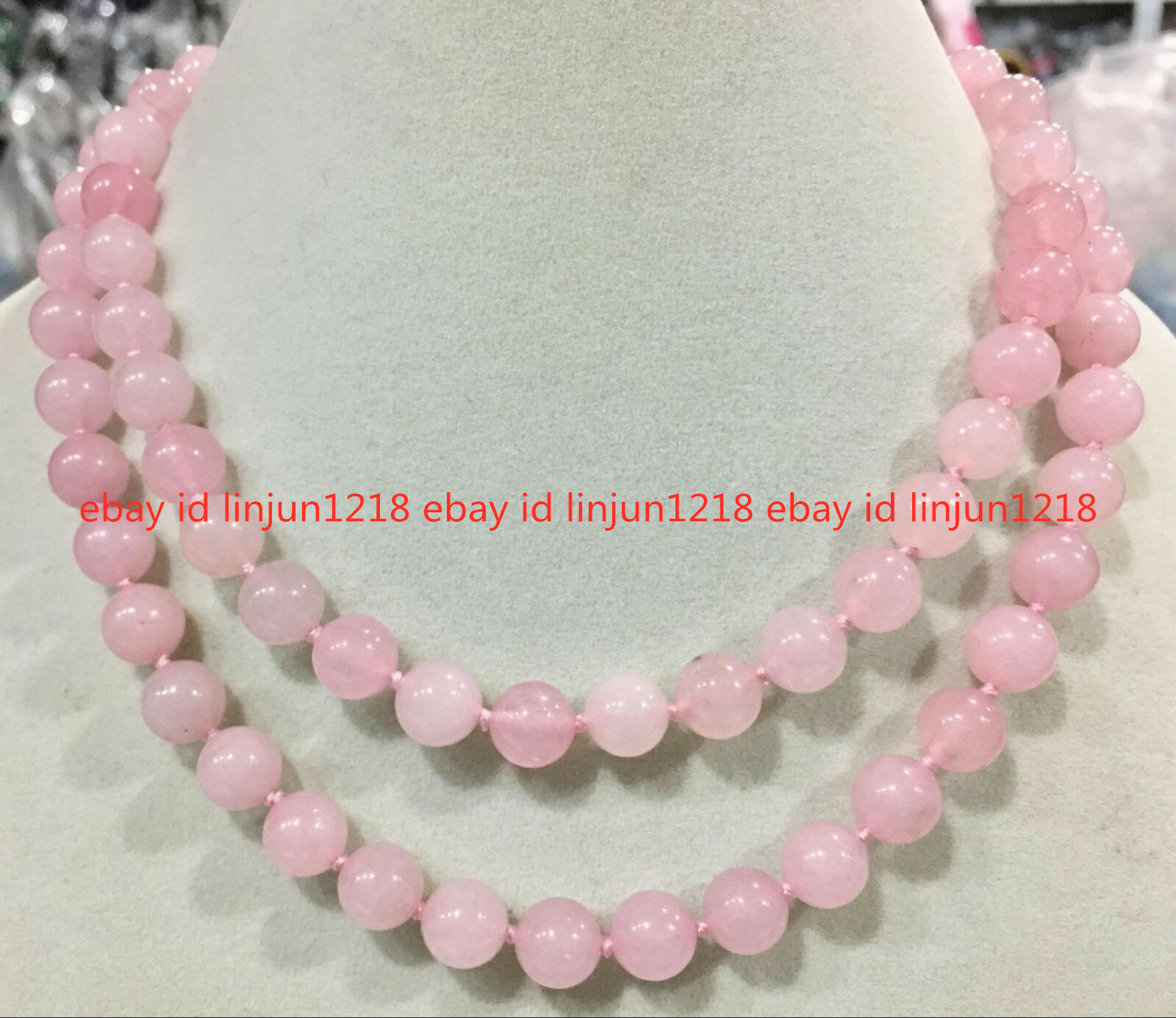 NEW 8mm 10mm 12mm Pink Rose Quartz Gemstone Beads Necklace 18-36” AAA