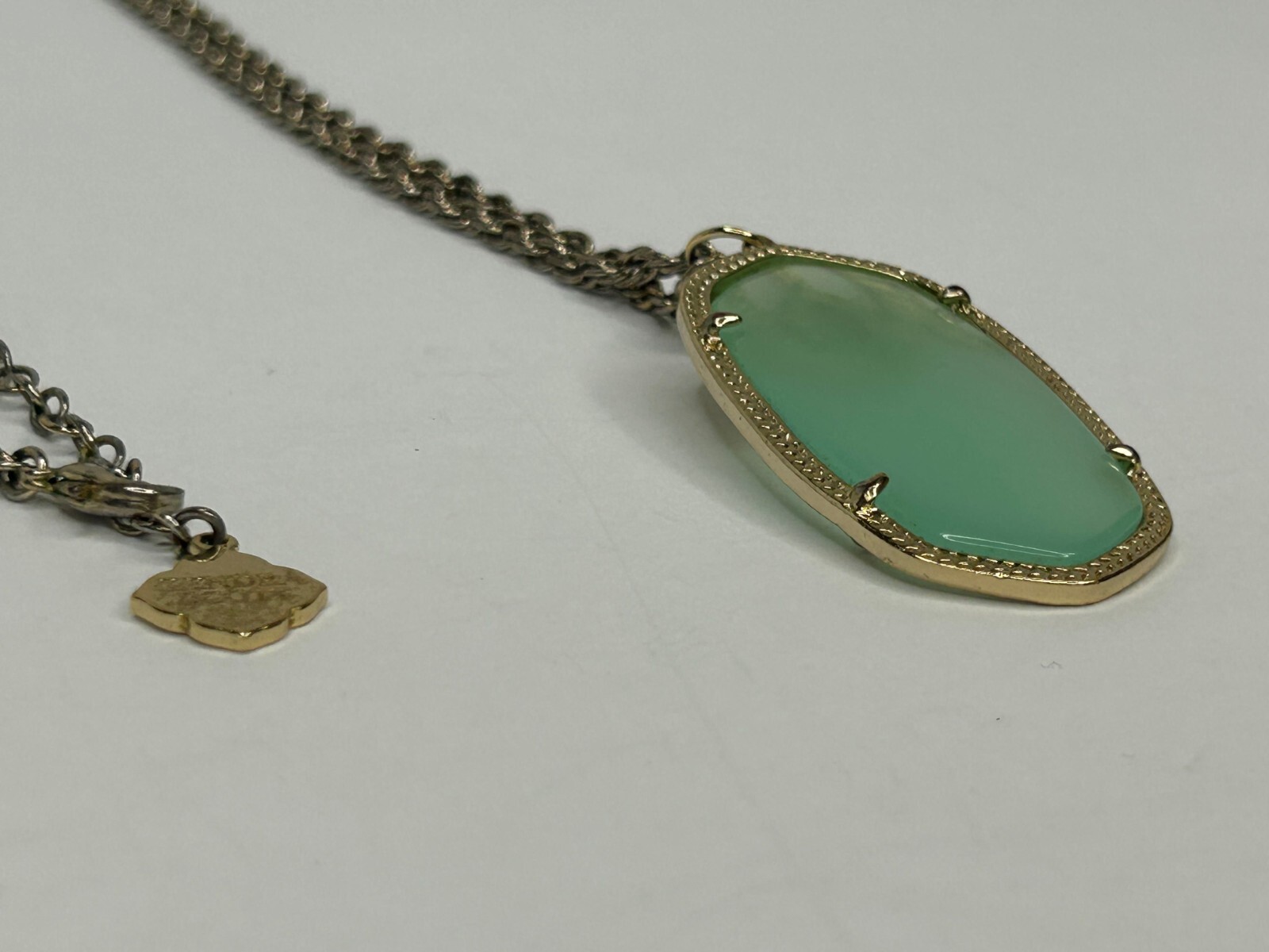 Kendrea Scott Necklace 30in Gold Tone Mint Green Chalcedony Roxanne Darby Rae
