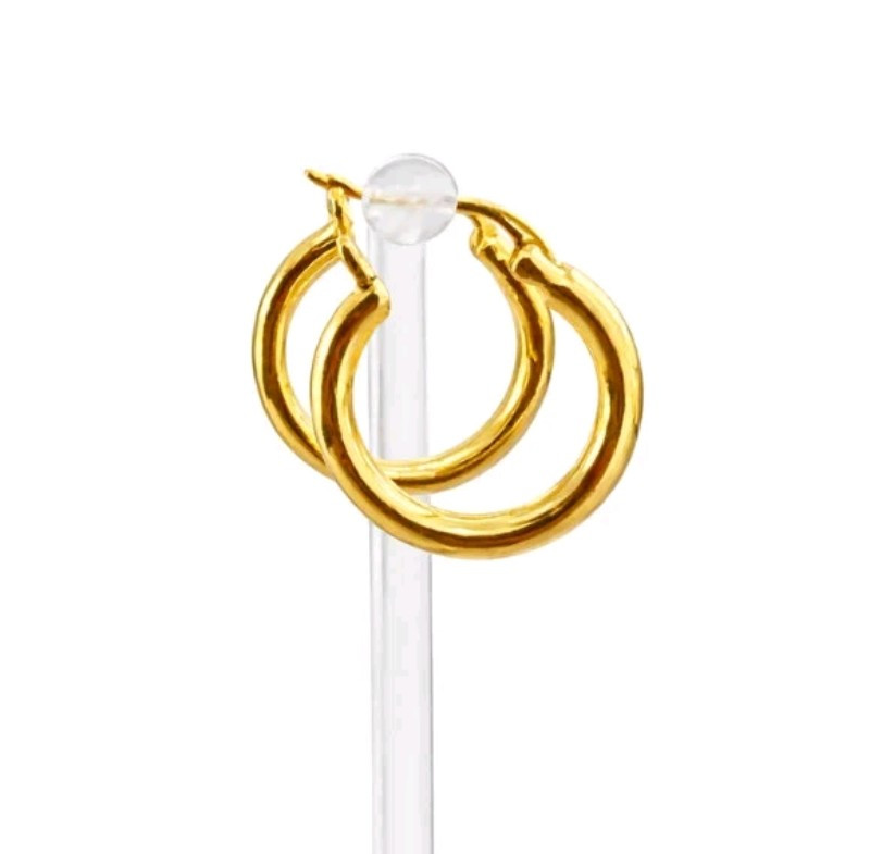 18k Gold Filled Hoops, everyday wear, waterproof, earrings for women