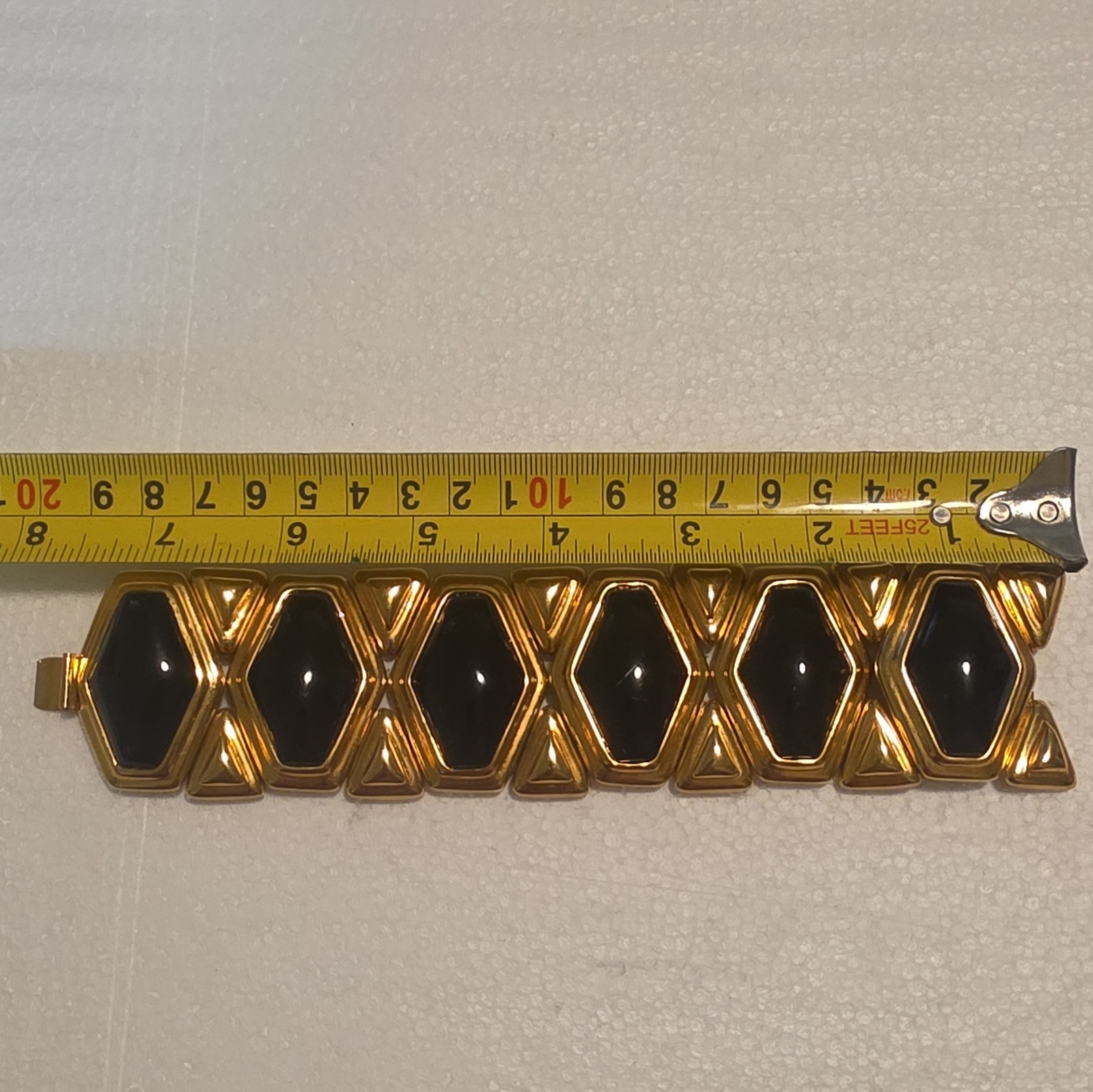 Gold & Black Hexagon Link Bracelet
