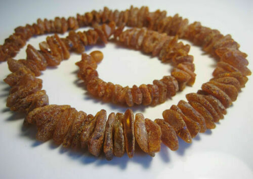 Raw Natural Not Polished Baltic Amber Necklace Gemstone 30 g. 20 in !!!