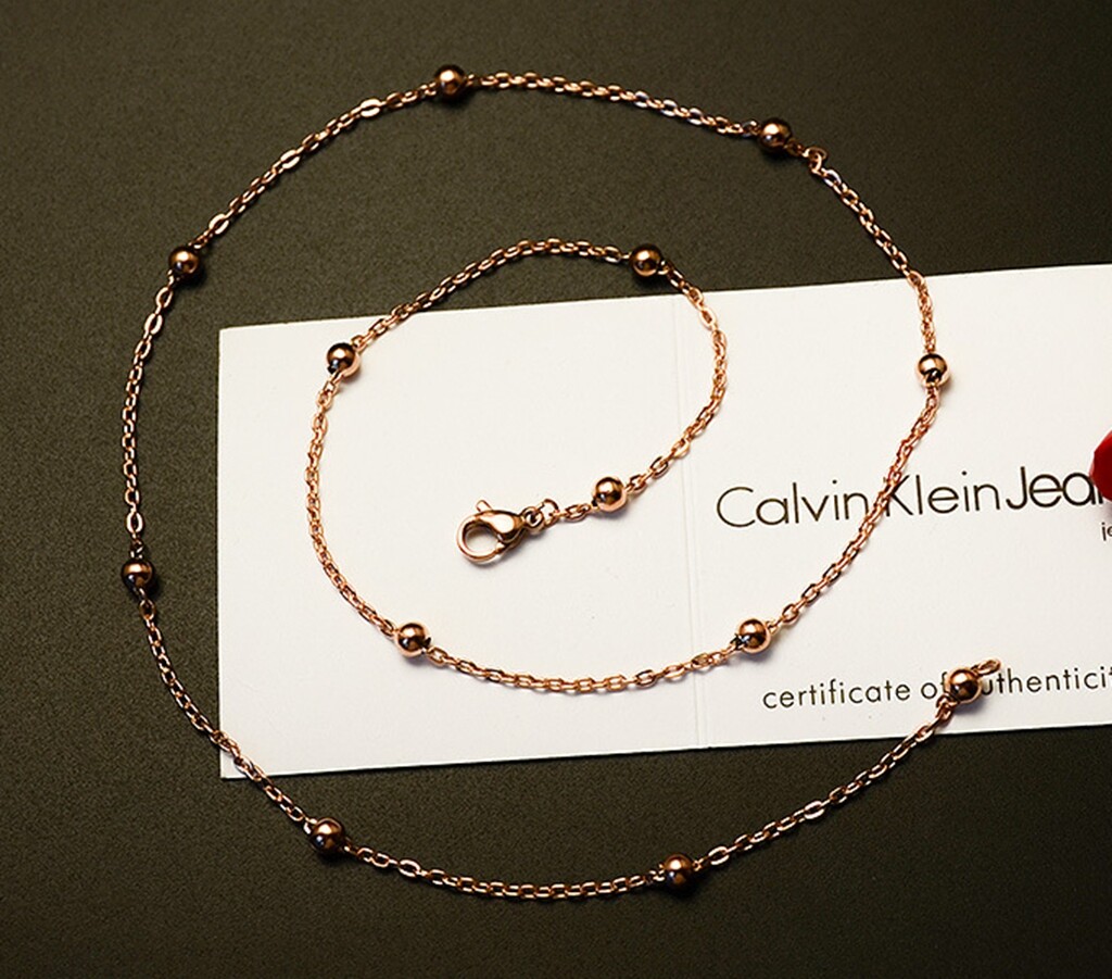 Women Gold Plated Titanium Stainless Steel 3mm Bead Chain Choker Necklace 14-18″