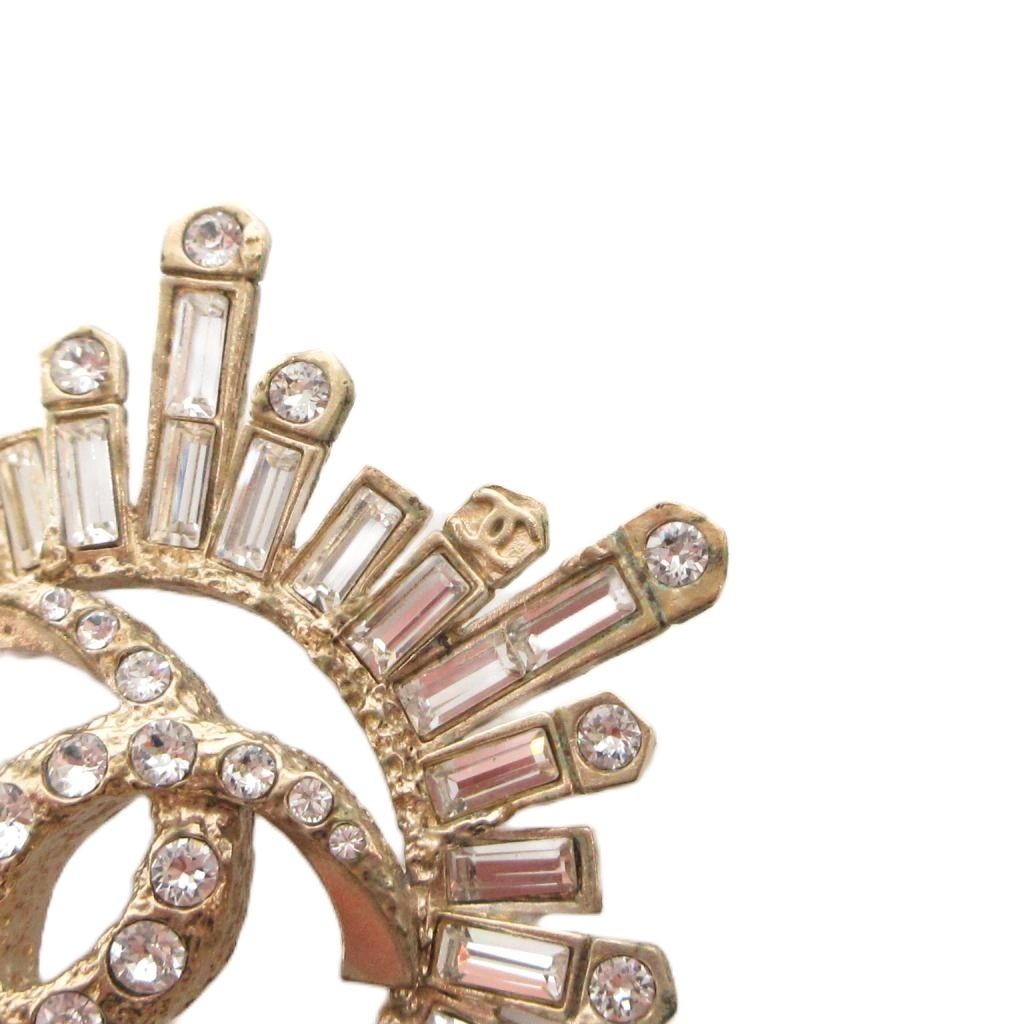 CHANEL brooch pin here mark bijou A17K silver color gold color /FF