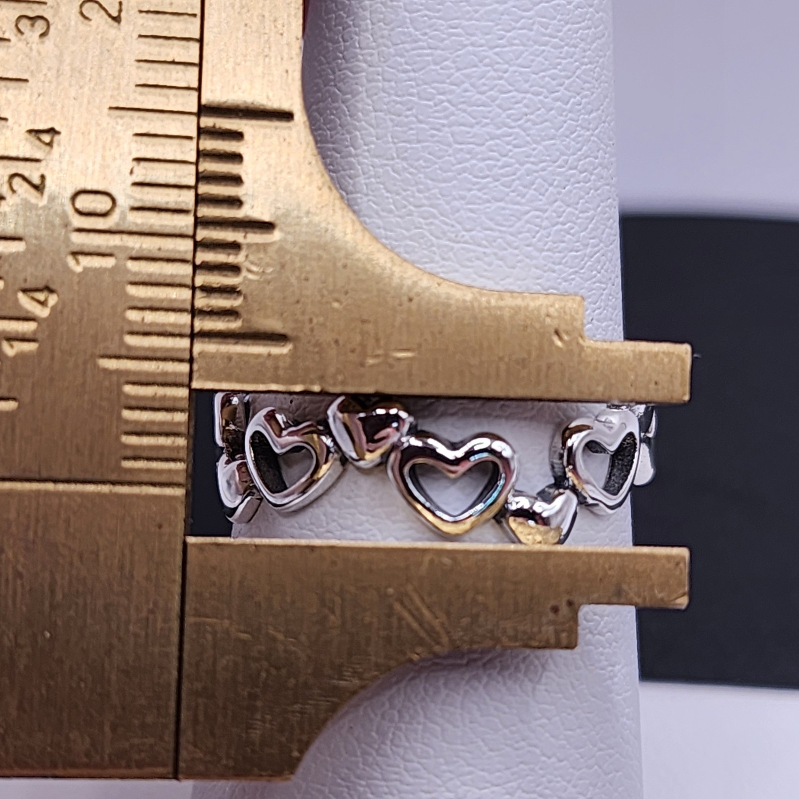 NEW 925 Sterling Silver Hearts Ring 4.5mm Size 5