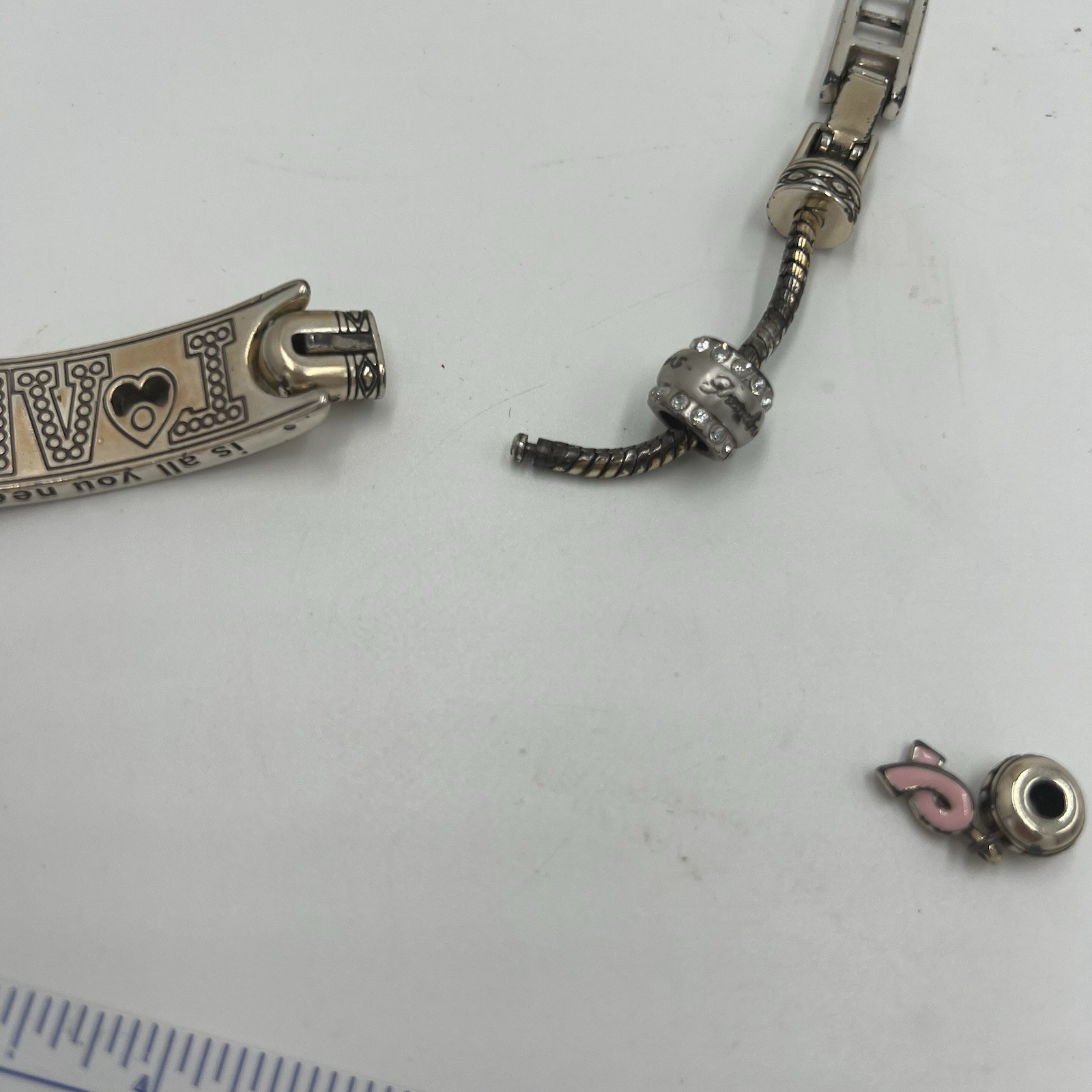 BRIGHTON All You Need is LOVE Charm Bracelet, With Charms And Extender 7-8 Inch