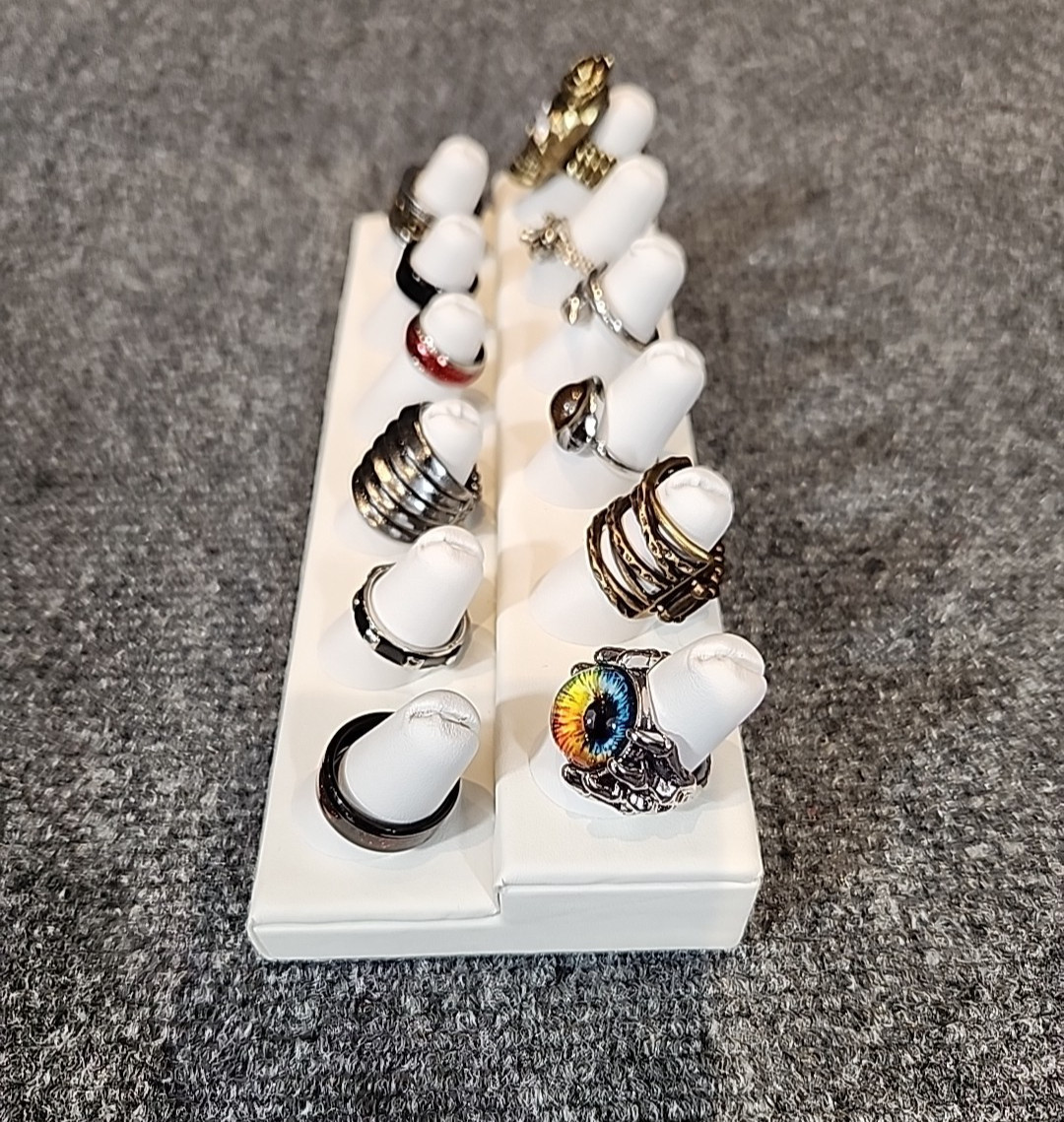 Jewelry 12 Rings Gothic Theme Adjusts Sized Stretch Lot #188 See Description
