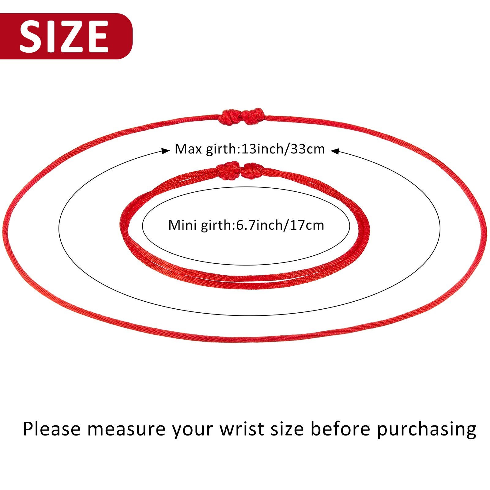 6 Pieces Red String Bracelets Kabbalah Red Cord Bracelet for Protection Women Me
