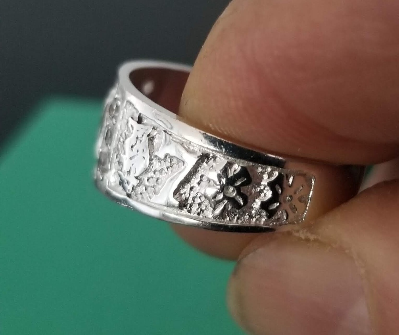 anillo de Plata 925 de la Buena suerte medida #9 o #10 unisex Plata MX marcada