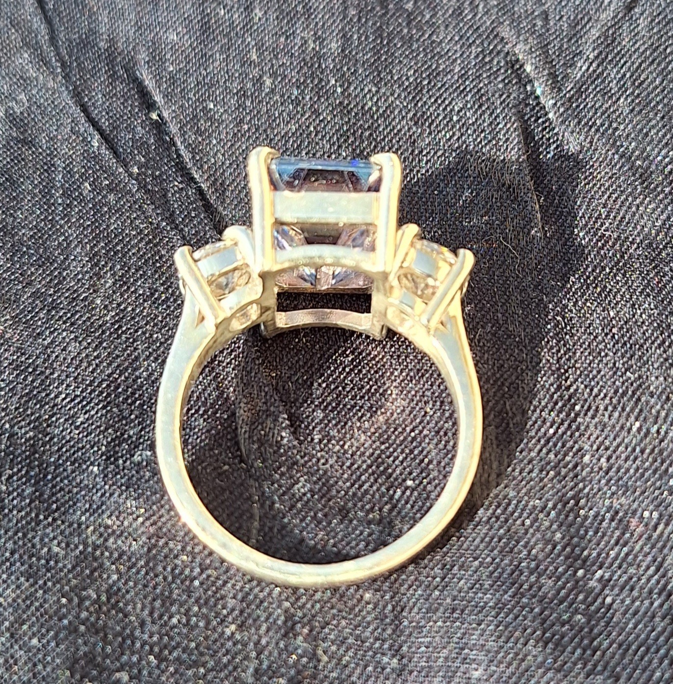 5 CT Blue Emerald Cut Lab Diamond VS1 Excellent 925 Sterling Silver Ring 6.75