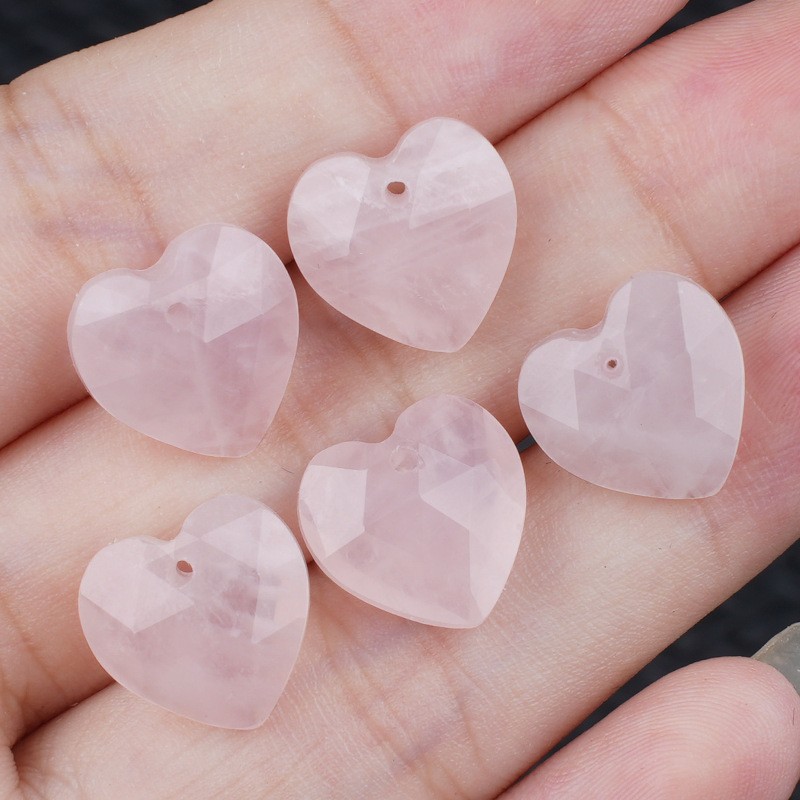 20pcs Mixed Natural Stone Heart Beads 13mm Pendants DIY Jewelry Making Bracelet