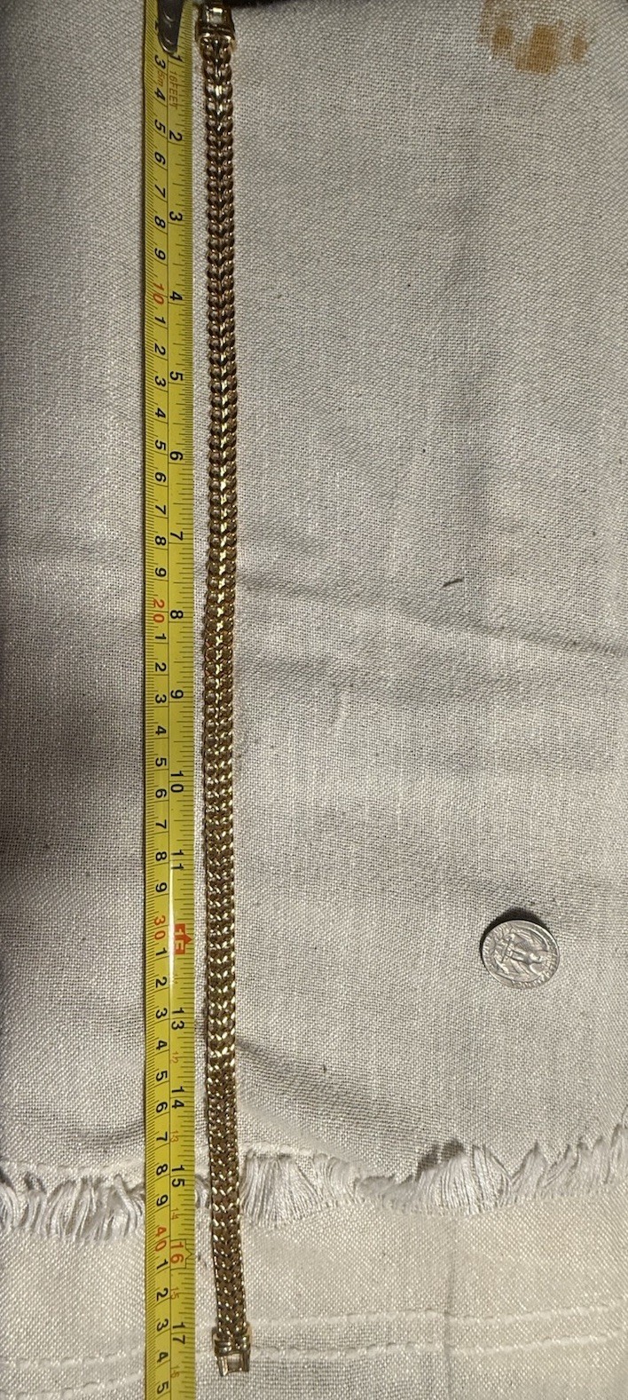 #6 Monet Gold Tone Curb Link Chain Necklace Box Clasp Signed Monet 16” No Stone