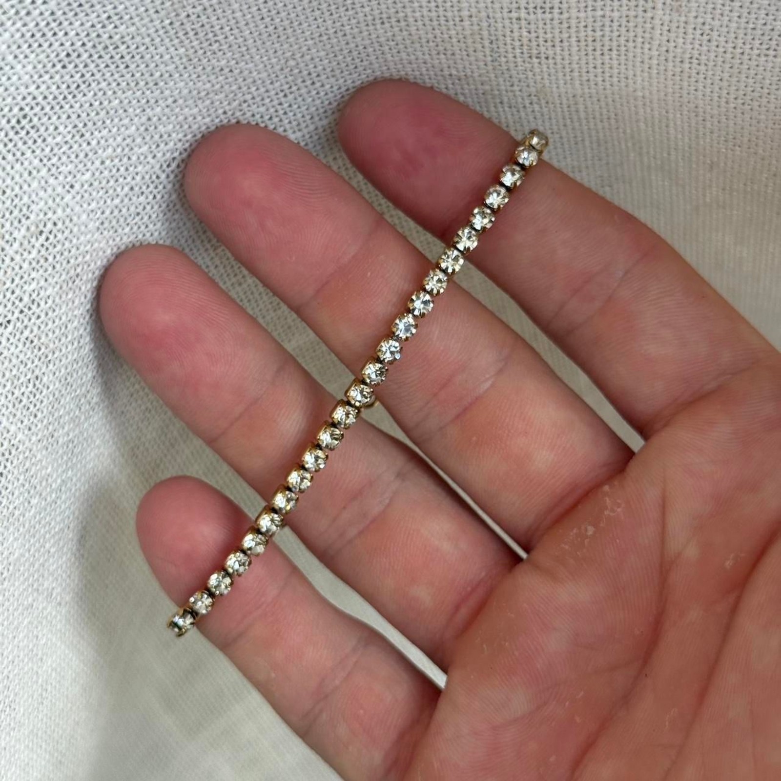 Gold Tennis Bracelet CZ Crystal Dainty Stackable Chain Bracelet Gift