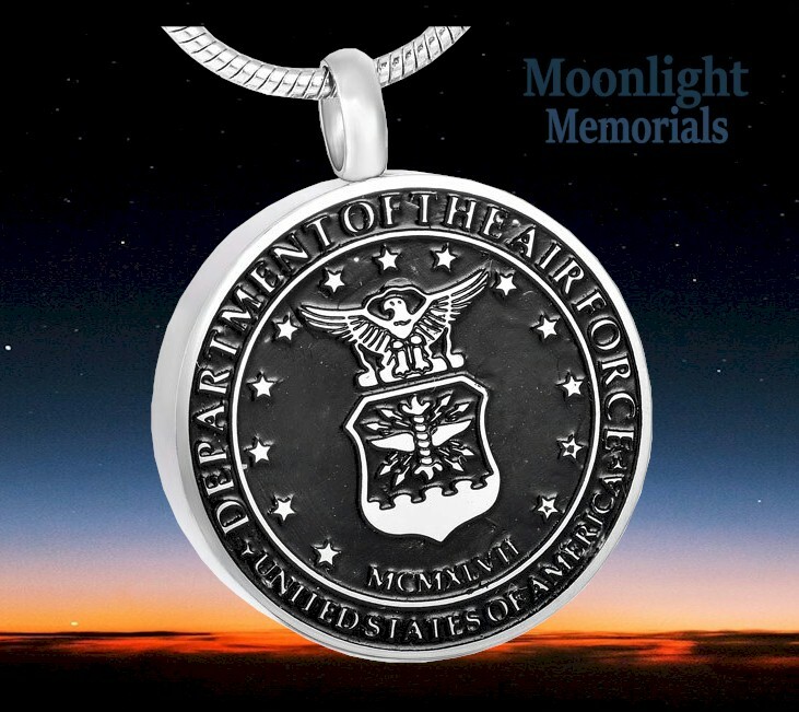 New United States Air Force Cremation Urn Keepsake Ashes Memorial Necklace