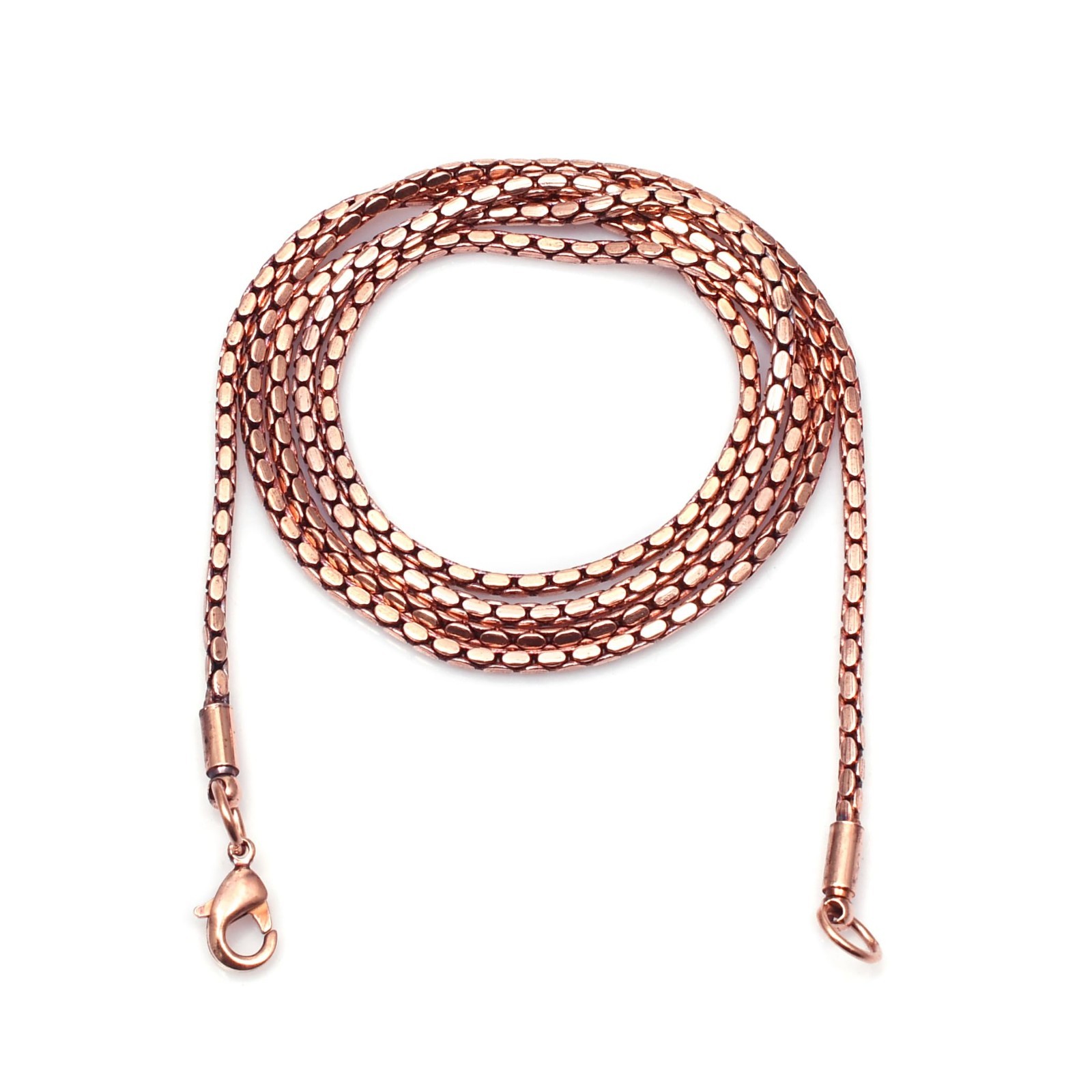 100% Pure Copper Box Chain Necklace, Herringbone Design, Eco-Friendly Jewelry Gi