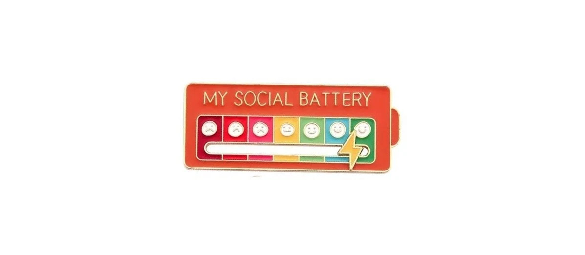 My Social Battery Interactive Mood Enamel Pin-3pcs