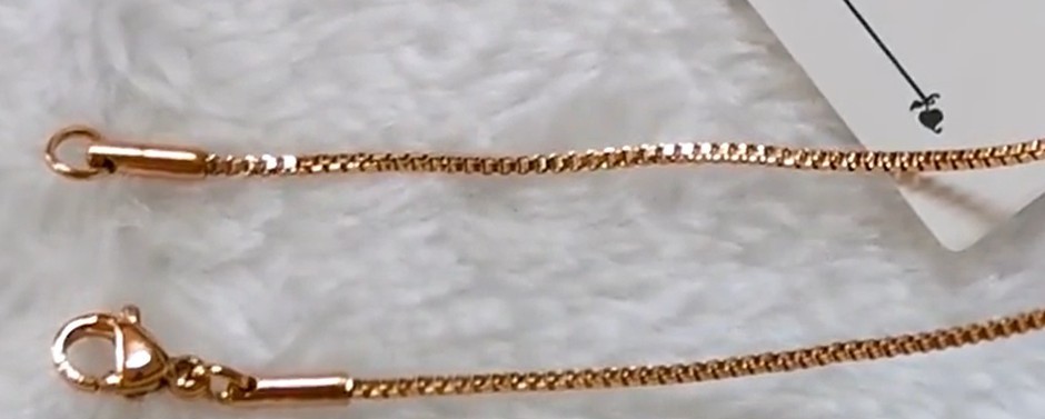 Rose Gold 316L Stainless Steel 40 cm (15.7 Inch) 1 mm Square Box Neck Chain
