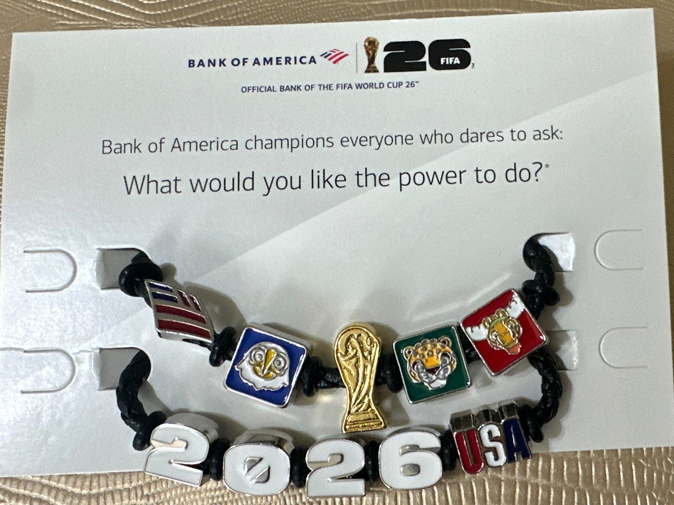 World Cup 2026 NYC Fan Village BOA Official 2 Pack Fan Charm Bracelets-7.5 inch