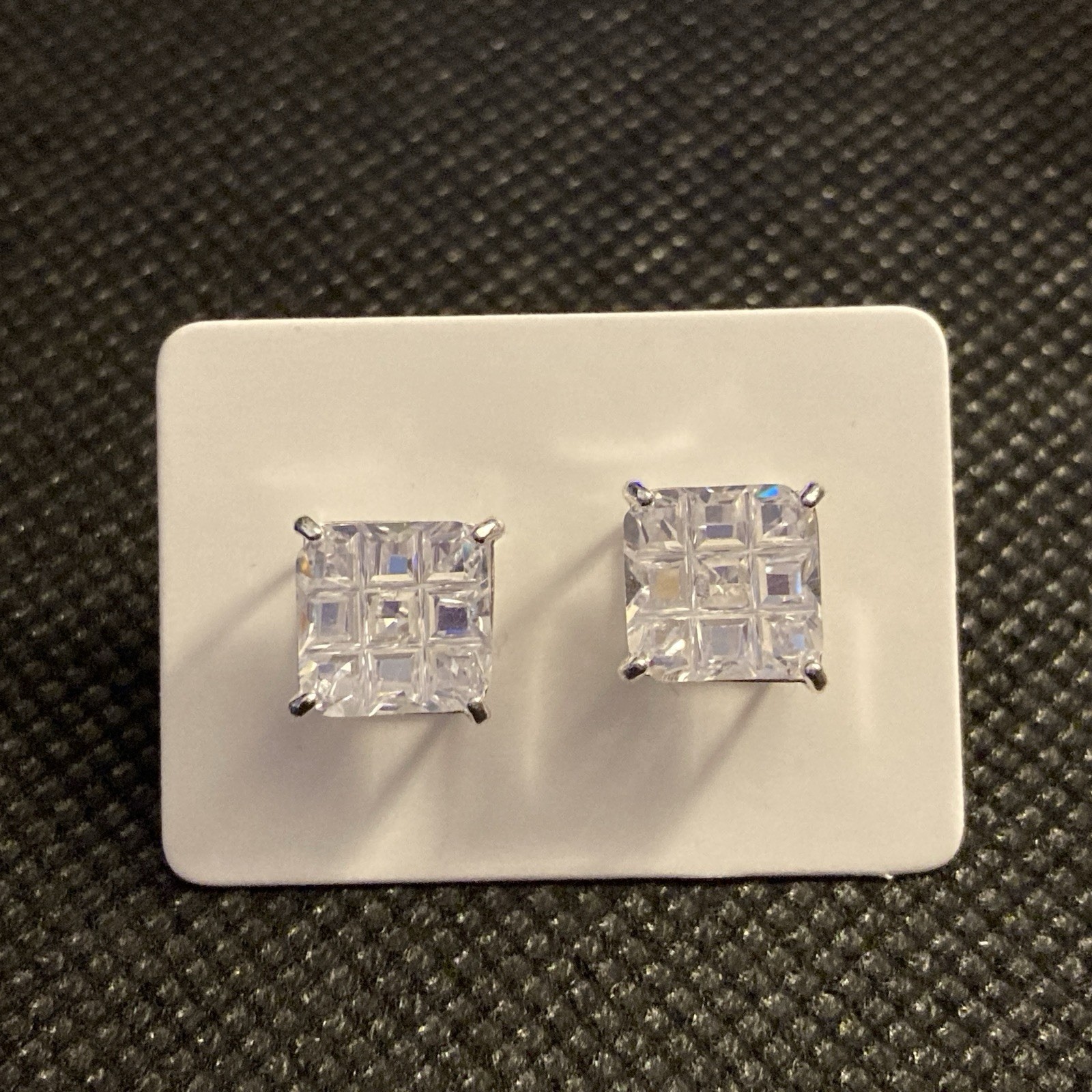 S925 9.5mm Princess Cut Stud Earrings Perfect Jewelry For Any Occasion