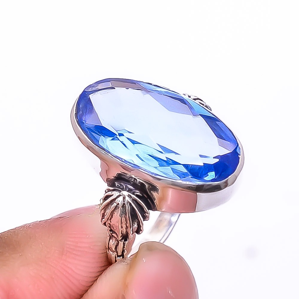 Tanzanite 925 Sterling Silver Handmade Ring S.6.5 R_9363_309_12, Christmas Gift