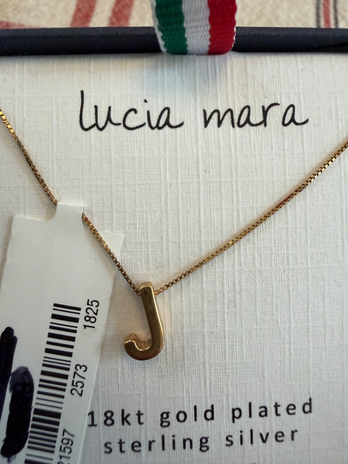 New With Tags- Lucia Mara – Initial J Neckalce