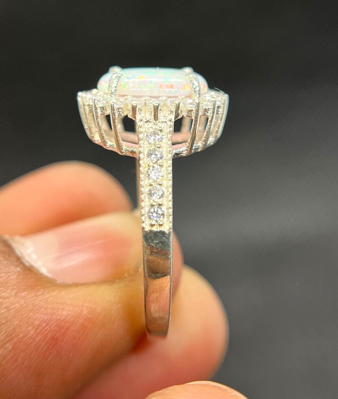 Synthetic Opal Ring Fire Opal Solid 925 Silver Handmade Jewelry Beautiful Rings
