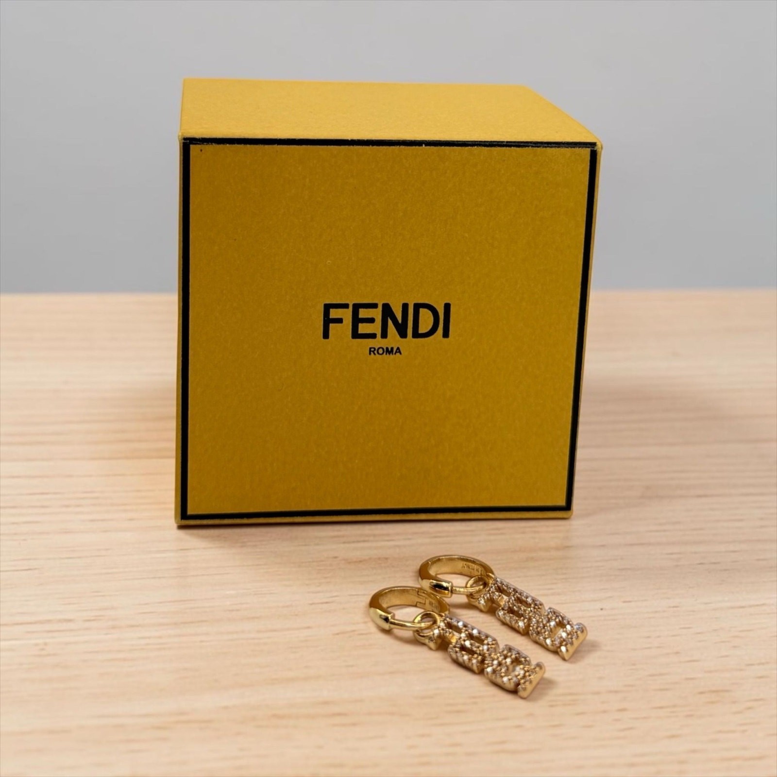 Fendi Crystal Fendigraphy Drop Earrings