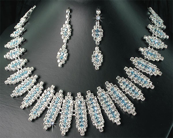 Statement crystal rhinestone necklace set bridal or other S13