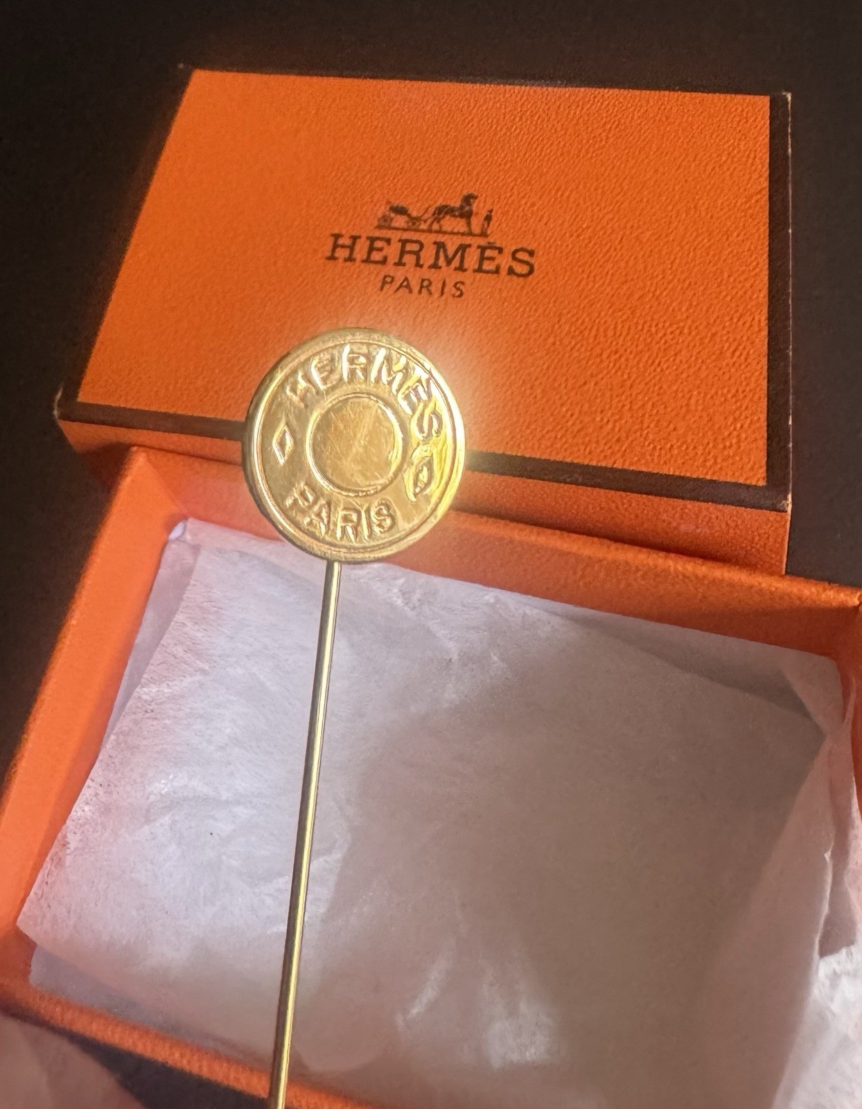 Hermes Gold Brooch