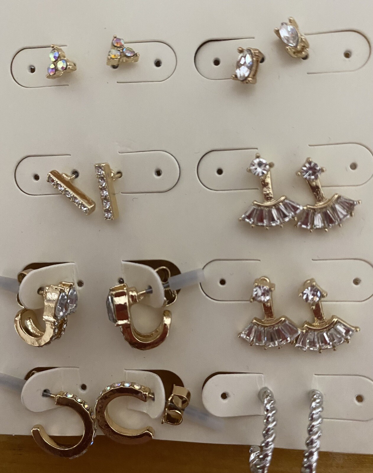 New Women’s A New Day Mini Cuffs Hoops And Stud Earrings 8 Pair Nickel Free