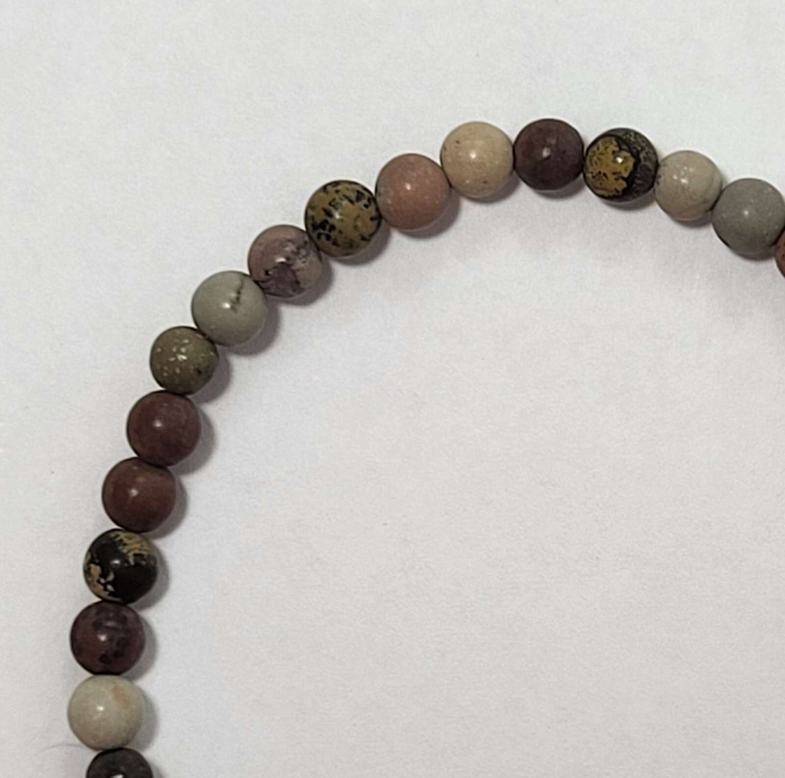 Rhodinite Brown, Cream, Grays – vary colors- Stretch Bracelet And Earrings Set