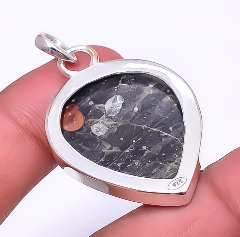 Peanut Obsidian 925 Sterling Silver Jewelry Pendant 1.76″ P13915, Christmas Gift