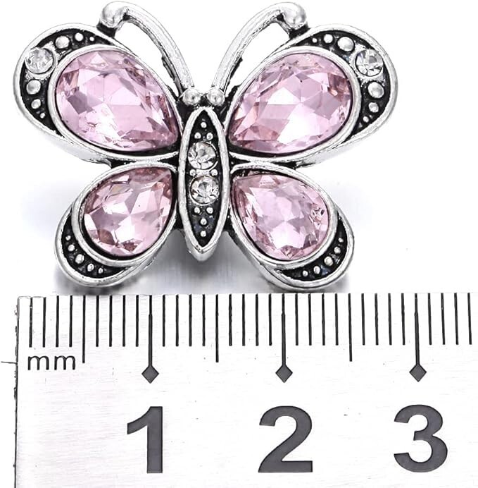 Snap Jewelry Rhinestone Butterfly fits 18-20mm fits Ginger Style Accessories New