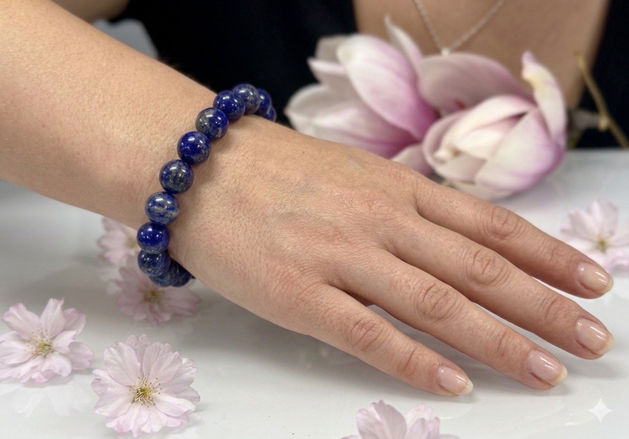 Wholesale 6 Pcs 10mm Natural Lapis Lazuli Crystal Healing Stretch Bracelet 8”