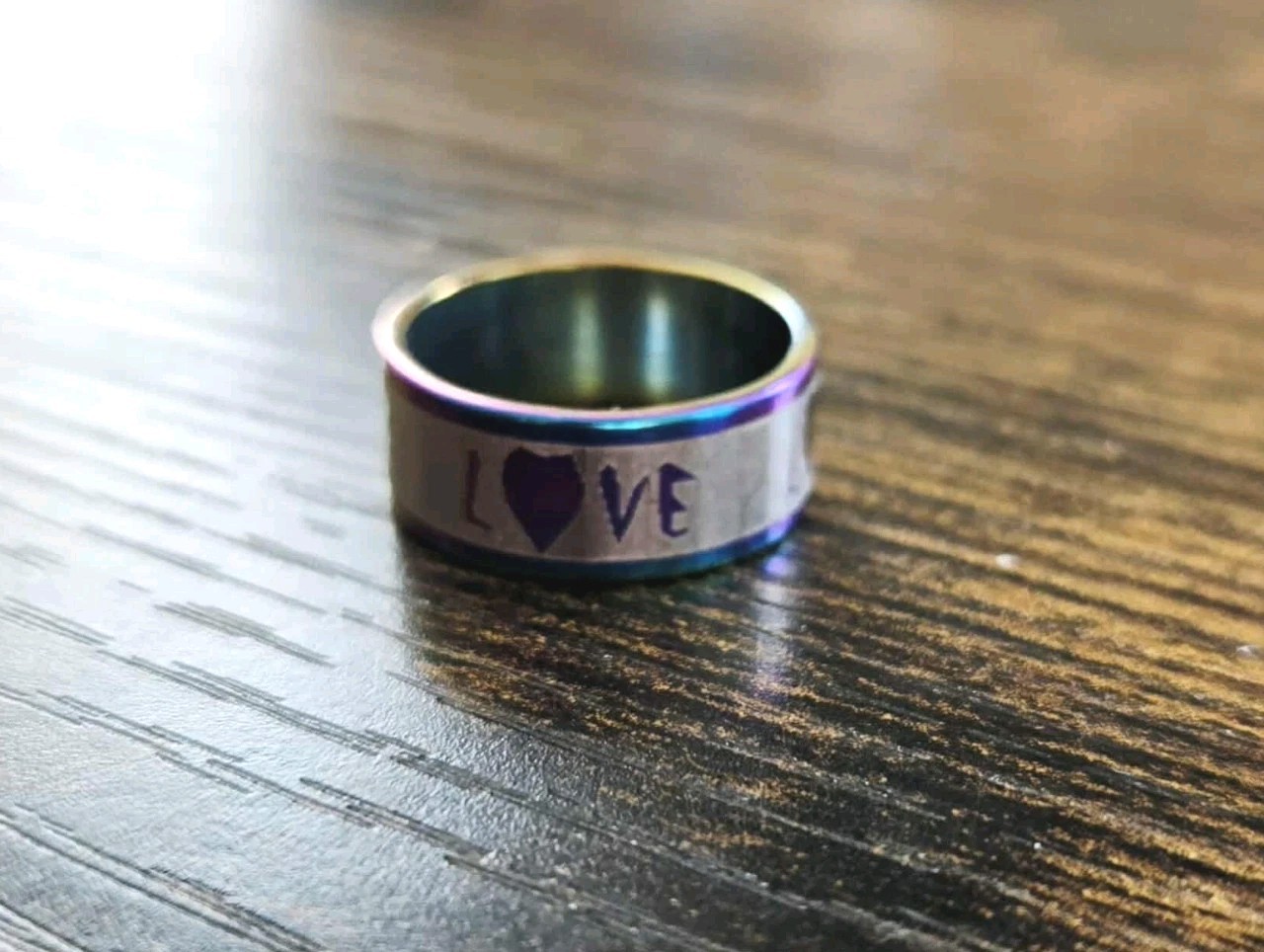 LOVE Titanium Steel Ring Multi-Color Women’s Size 5 Band Next Day Shipping