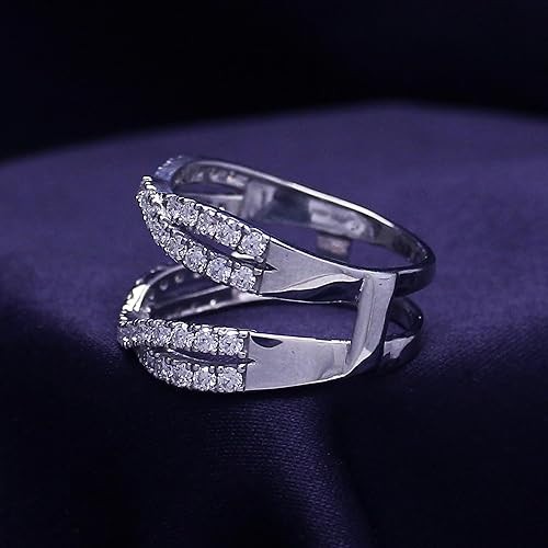 1.00 Ct.Double Infinity Ring Guard Enhancer in 925 Silver with