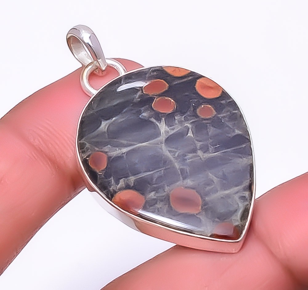 Peanut Obsidian 925 Sterling Silver Jewelry Pendant 1.76″ P13915, Christmas Gift