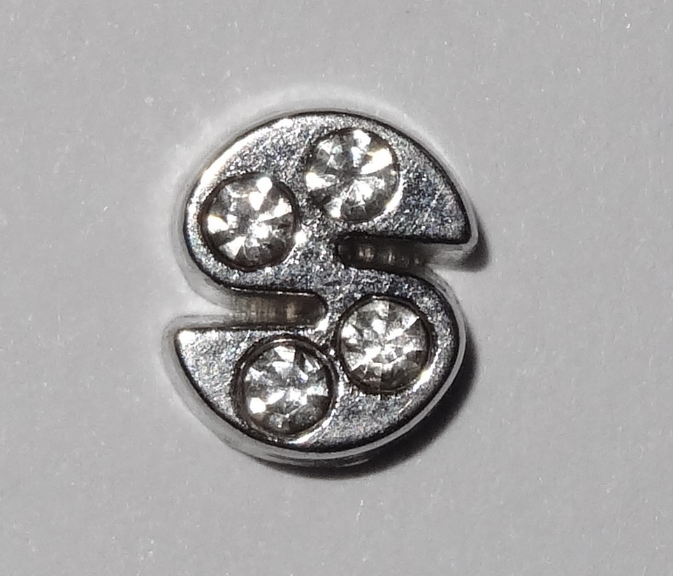 Letters with Clear Stones Floating Charms – Yes will Fit in Most Lockets