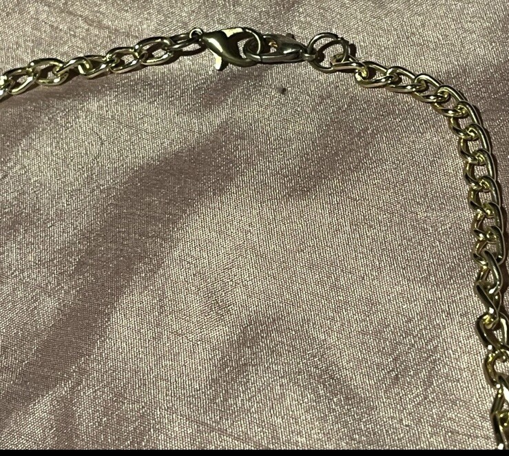 Choker Necklace Black White Rectangle Pendants Chunky Statement Gold Chain Link