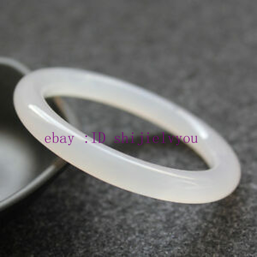 Fashion 100% Natural Round Agate Chalcedony Jewelry Bangle Bracelet 56mm-62mm A
