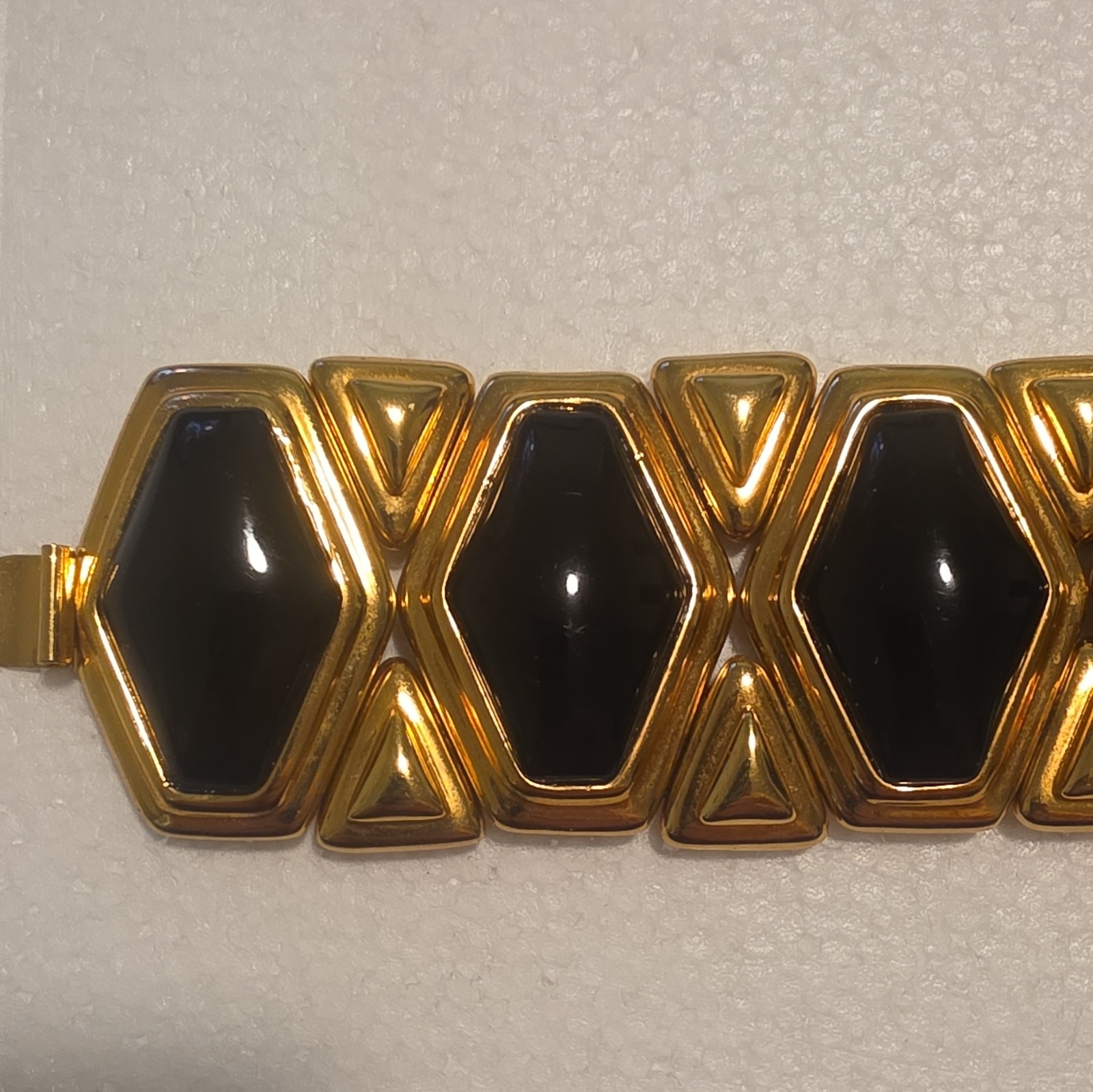 Gold & Black Hexagon Link Bracelet