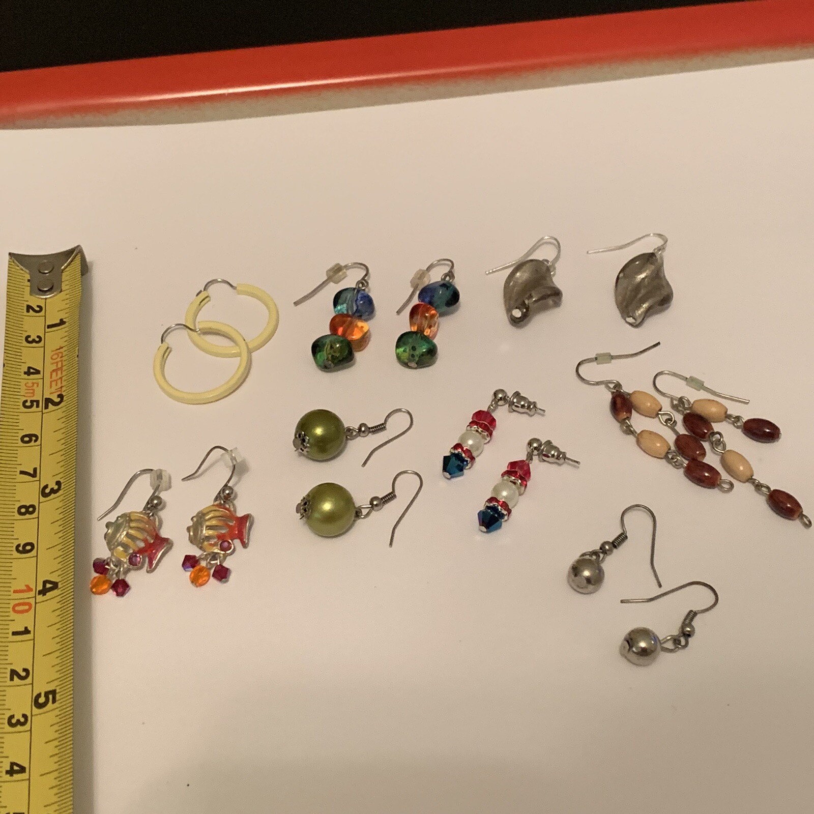 Lot Of 8 Vintage – Modern Costume Earrings Pierced Variety – Dangle, Beaded, Etc