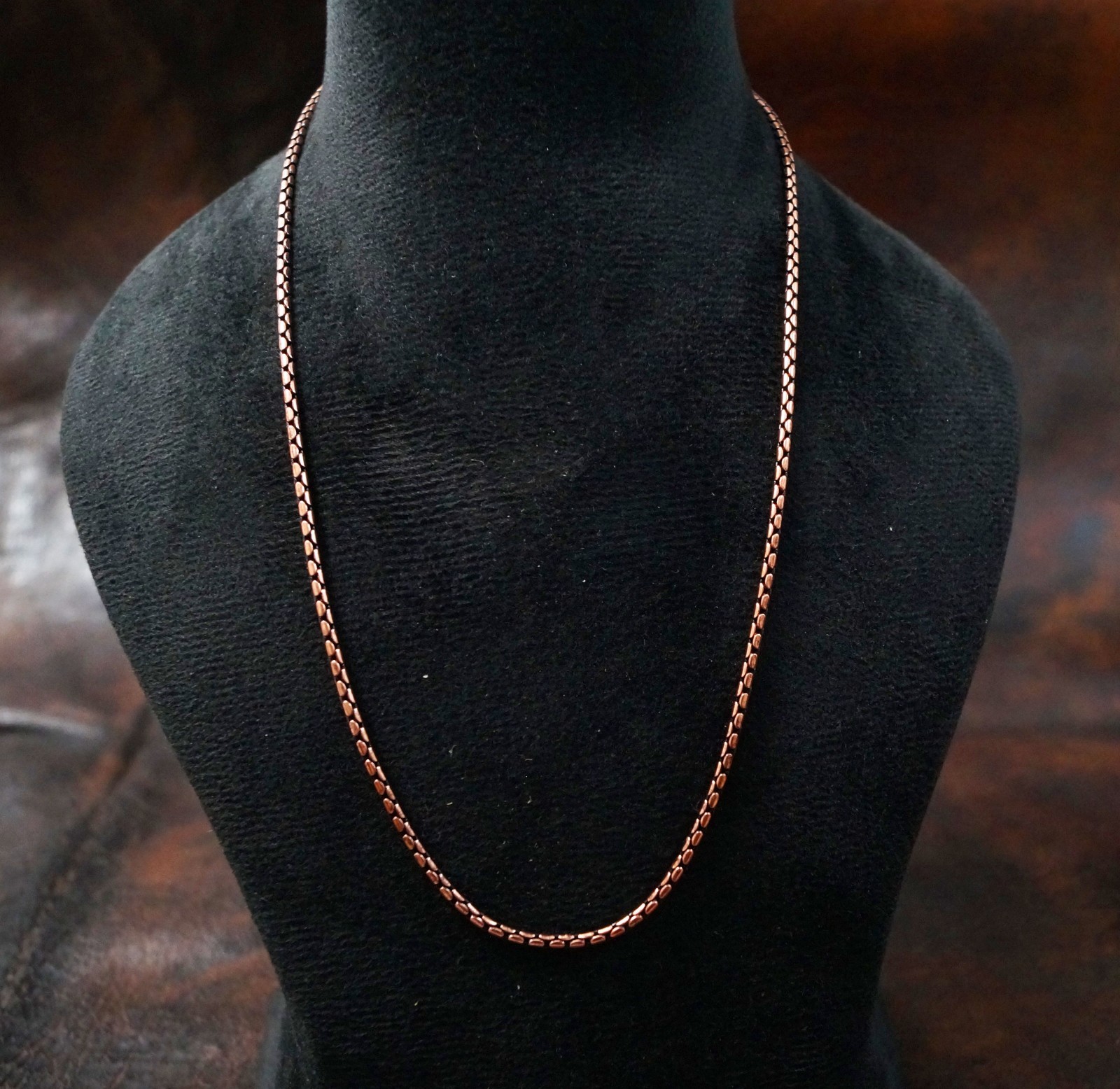 Solid Copper Chain Necklace 20 to 30 Inch Length – Eco-Friendly Pendant (CH-03